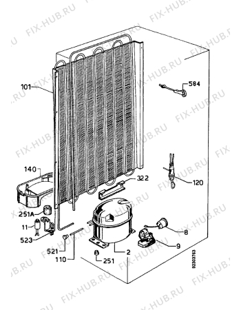 Взрыв-схема холодильника Zanussi ZI5233 - Схема узла Cooling system 017